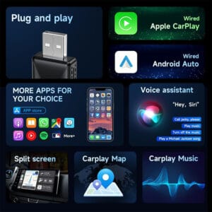 محول كاربلاي (carplay) السلكي المطور 2026 تصميم 2 في 1 صغير الحجم لأجهزة أبل وأندرويد